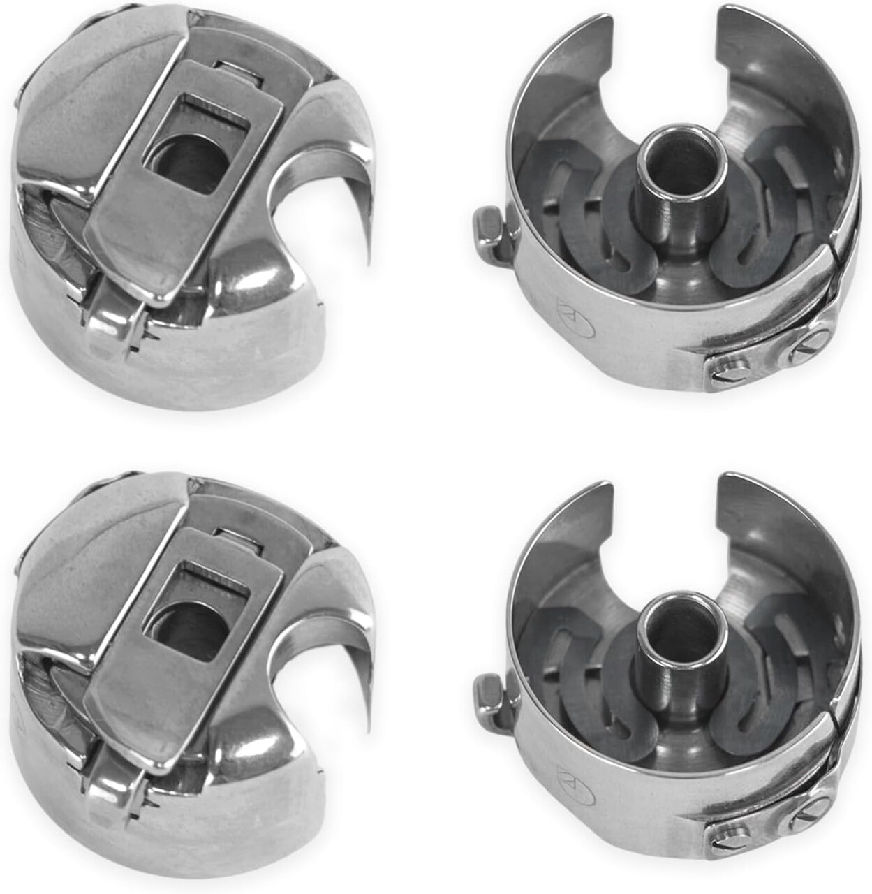 4Pcs Bobbin Case Stainless Steel for Industrial Sewing Machine Single Needle Sewing Machine for Front Loading